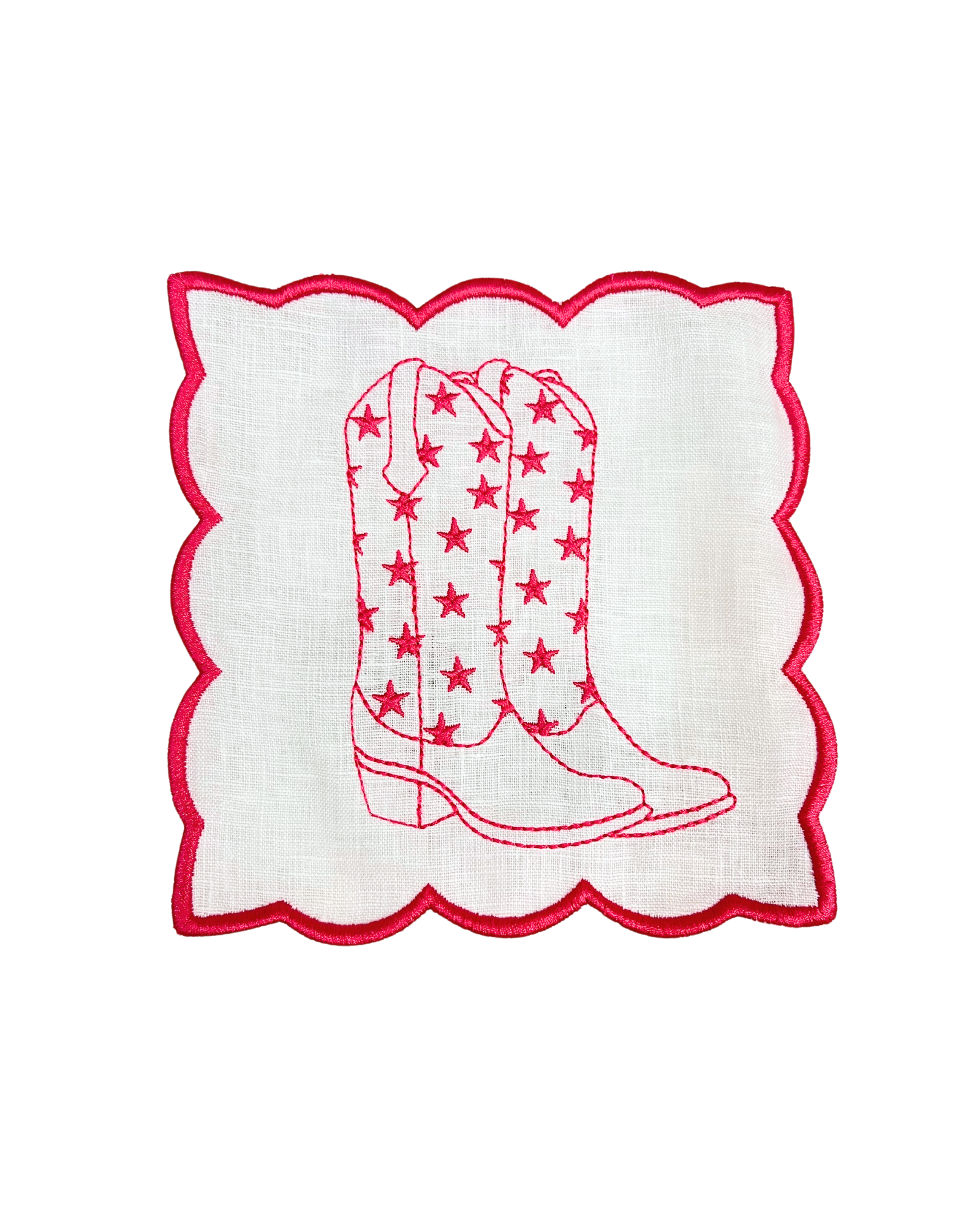 Hot Pink Cowgirl Boots Linen Napkins (4)