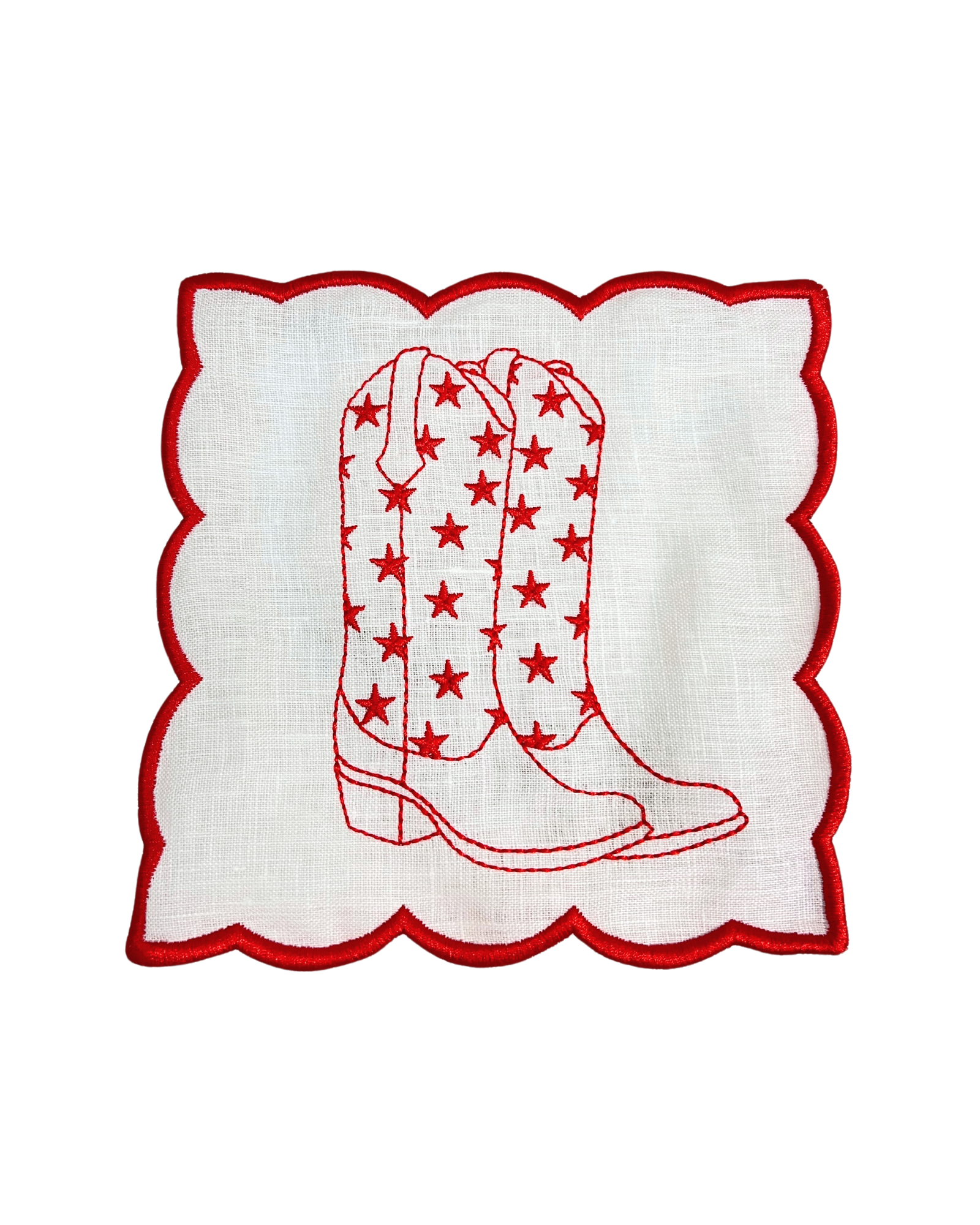 Red Cowgirl Boots Linen Napkins (4)