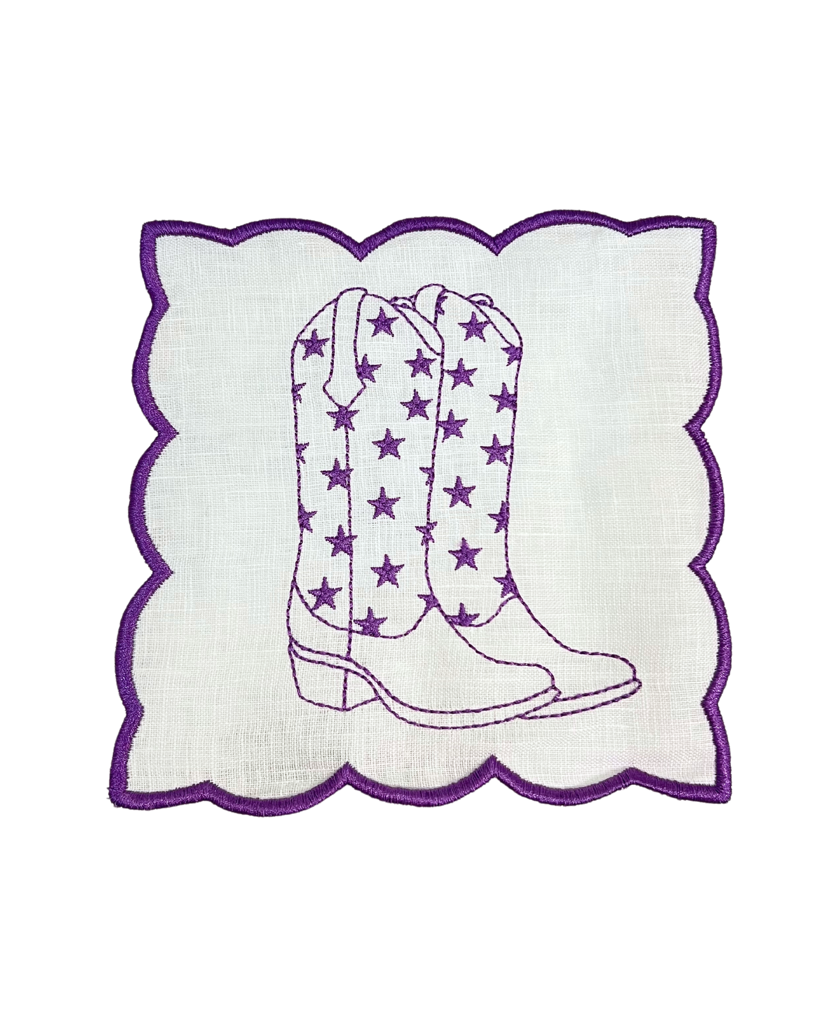 Purple Cowgirl Boots Linen Napkins