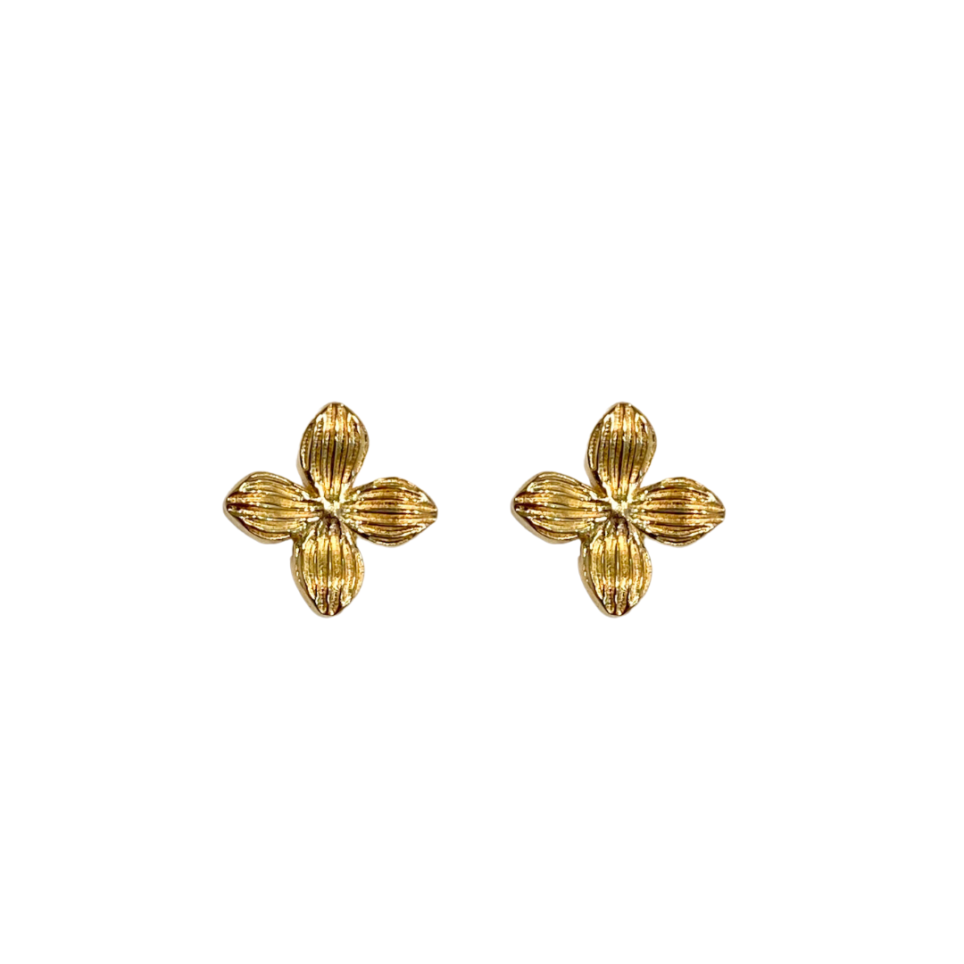 Tiny Bloom Gold Stud Earrings