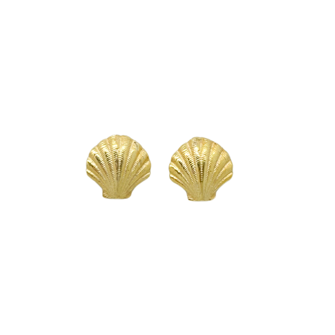 Ocean Shell Tiny Gold Stud Earring