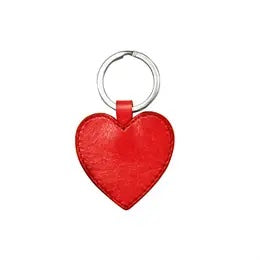 Red Leather Heart Key Chain